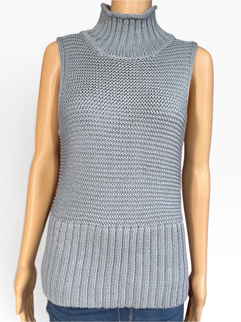 GAP Sleeveless Light Gray Cowl Neck Sweater